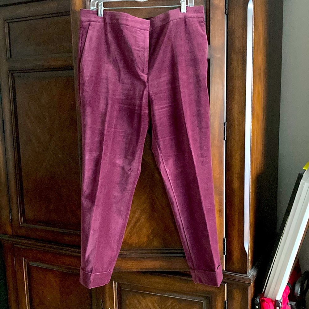 Ann Taylor velour burgundy trousers, size 14